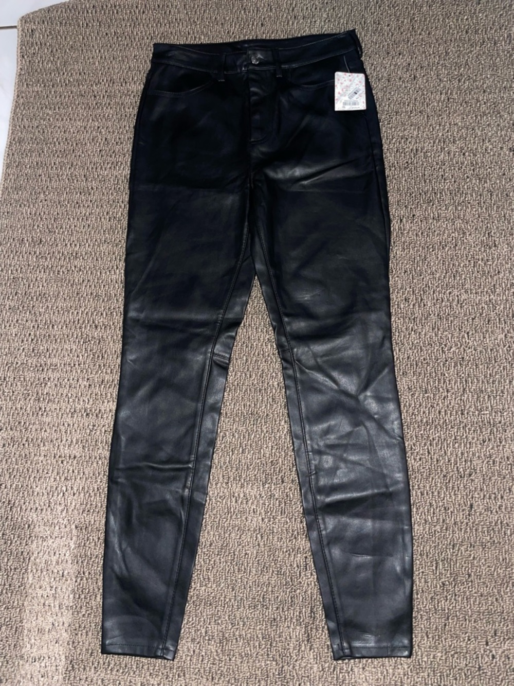 Free People Black Vegan Leather High-Rise Pants - Picture 2 of 10